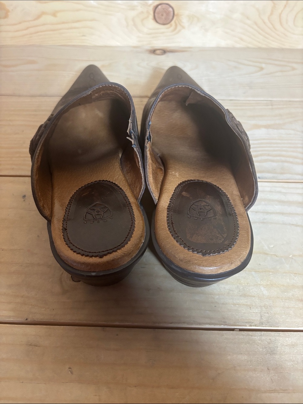 Ariat brown leather western mules size 8.5 - Picture 7 of 10